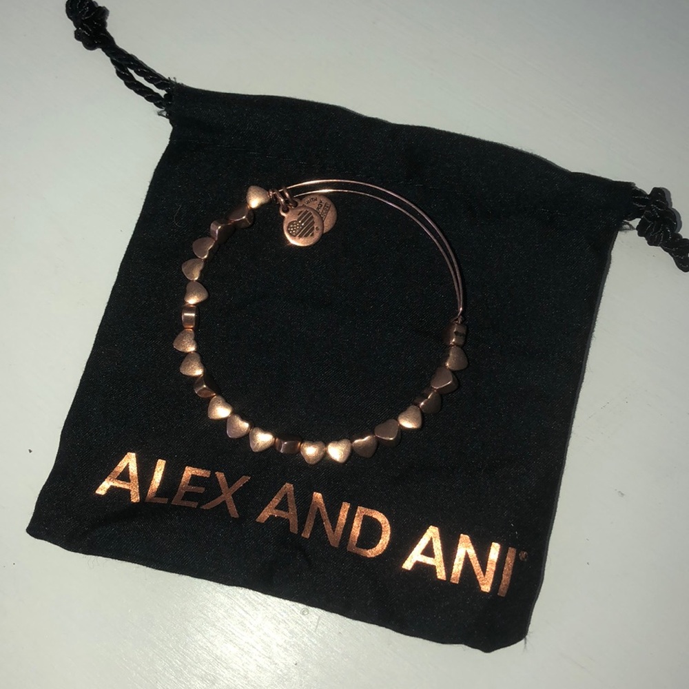 Rose gold alex and ani bangle bracelet